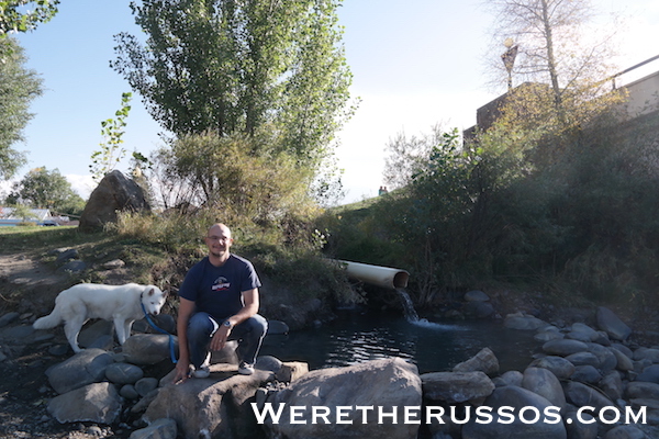 Hot springs next to San Juan river in Pagosa Springs