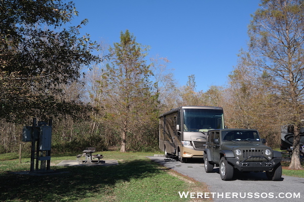 Bayou Segnette State Park RV site