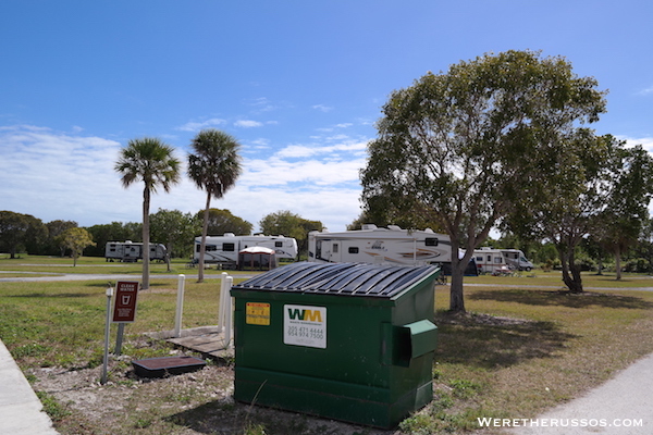 Flamingo Campground Everglades dumpster