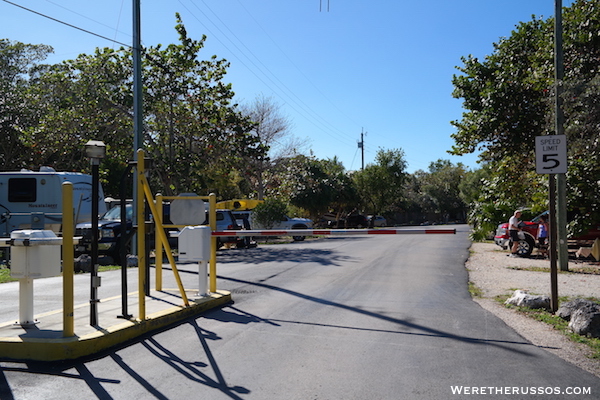 John Pennekamp State Park campsite entrance