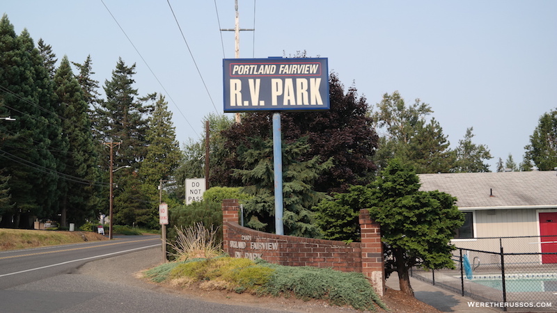 RV Camping Portland Oregon Portland Fairview RV Park Entrance